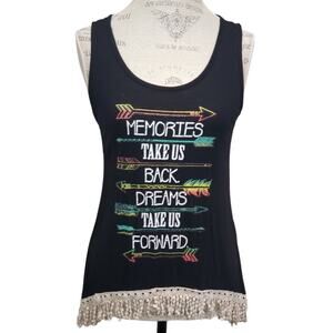 Memories Take Us Back Dreams Take Us Forward Black High Low Tank Top Swim Cover